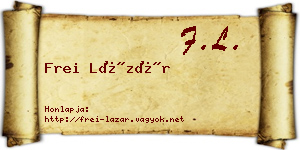 Frei Lázár névjegykártya